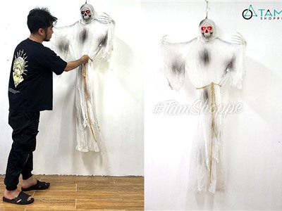 Ma treo áo trắng đốm đen thắt lưng vải bố điện tử HLW-CMA-03